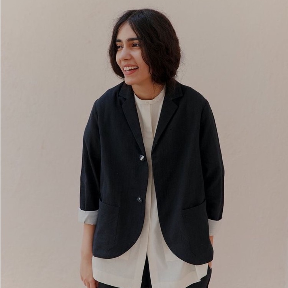 Runaway Bicycle Tom Navy Cotton Blazer